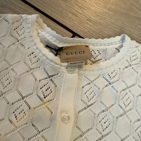 New with tags Gucci Kids White Knit Cardigan – Size 8 kids - Picture 2 of 9